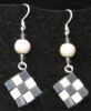 Kit boucles d'oreilles Tila Damier bleu en kit