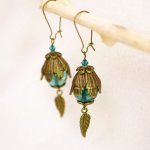 Bohemian Quartz turquoise earrings