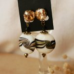 Gold Cabochon Earrings