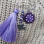 Purple Friendship Brooch with Pompon 