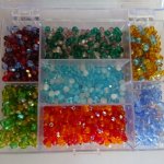 Beads box 1400 Facets mix multicolor