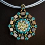 Pendant necklace Twina Turquoise green