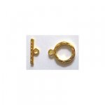 Gold plated T-Clasp Round 15mm