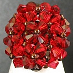 Bague en perle Agate rouge (en kit)