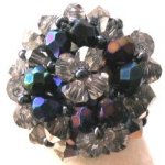 Bague en perles Swarovski Anakena bleu irisé (kit)