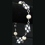 Bracelet Tila Damier Bleu/écru  en kit