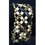 Bracelet Tila braided black gold kit