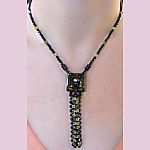 Kit collier Kanak cravate Swarovski Noir Tabac