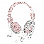 RHINESTONE PATTERN HEADPHONES