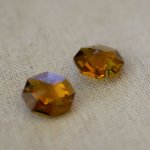 Octagon connector Swarovski Topaz 14mm