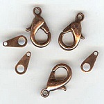 Set of antique copper clasps x3