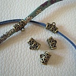 Filigree bronze charms x 5