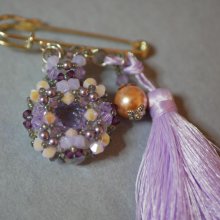 Andros Purple Pompon Brooch