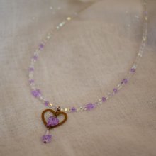 Purple Heart Pendant Necklace 