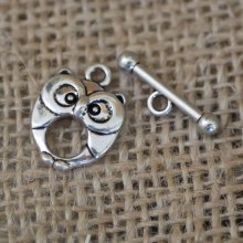 T-shaped clasp with antique silver owl