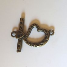 Heart-shaped T-clasp 21 mm Bronze
