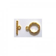 Gold plated T-Clasp Round 15mm