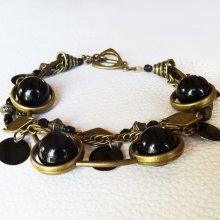 Black & bronze 3 rows bracelet kit