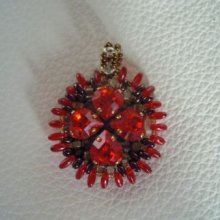 4 red hearts pendant in kit