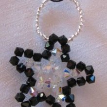 Black and crystal Christmas star pattern