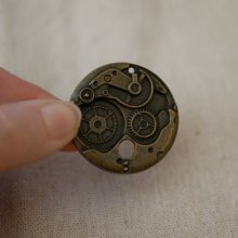 Round bronze Steampunk medallion 