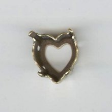 Heart setting 11x10mm old gold