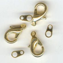Gold lobster clasp set x3