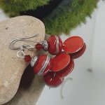 red earrings with silver wire designer earrings for pierced ears