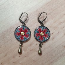 Romanesque flower pendant earrings