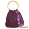 Bag shoulder bag and clutch purple bamboo silk and cotton