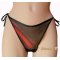 Black and red silk chiffon thong SAINT VALENTIN -promo 10 % for 2 bought