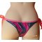 Hand-painted navy and fuchsia silk thong