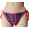 Hand-painted navy and fuchsia silk thong