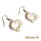 Valentine's Day wedding earrings pearl heart and gold plated evening