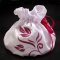 Purse wedding flowers fuschia white satin 