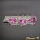 Orchid bracelet adaptable in white guipure lace hairband and its pink silk orchid flower wedding