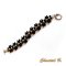 evening bracelet white swarovski glass beads black