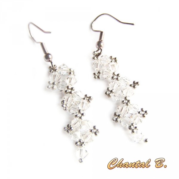 romantic swarovski bracelet woven beads swarovski crystal and silver