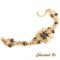 bracelet woven pearl beads chocolate transparent salmon and gold wedding evening