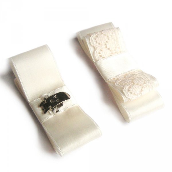 clips shoes wedding accessory bow satin anise and white lace nature theme