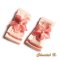 wedding shoes clips satin lace bow and silk flower salmon pink