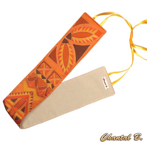 scarf chiffon orange hand painted accessory evening