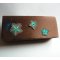 evening bag or wedding bag satin chocolate silk flowers turquoise rhinestones gold