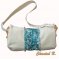 hand-painted cotton and turquoise silk handbag