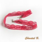 fine lace red hairband FRAMBOISE headband