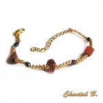 woven bracelet natural sunstone and crystal boheme blue and gold