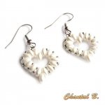 pearl and silver heart earrings st valentine evening wedding