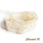 headband wedding lace ivory and rhinestone hairband antique lace