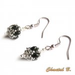 wedding earrings swarovski crystal beads pearly coral glass and silver