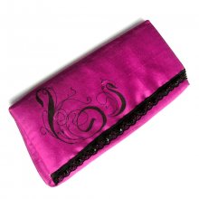 Fuchsia bag baguette wild silk painted wedding